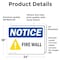 Signmission Fire Wall OSHA Notice Sign, Vinyl Decal, 24in W x 18in L, 2PK OS-2PACK-NS-D-1824-L-15670 - alternate 2
